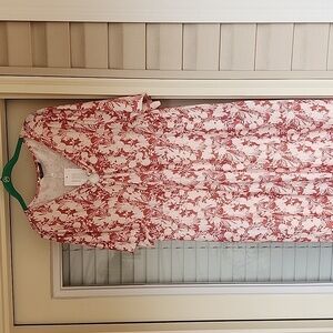 BloomChic White and Red Floral Maxi Dress